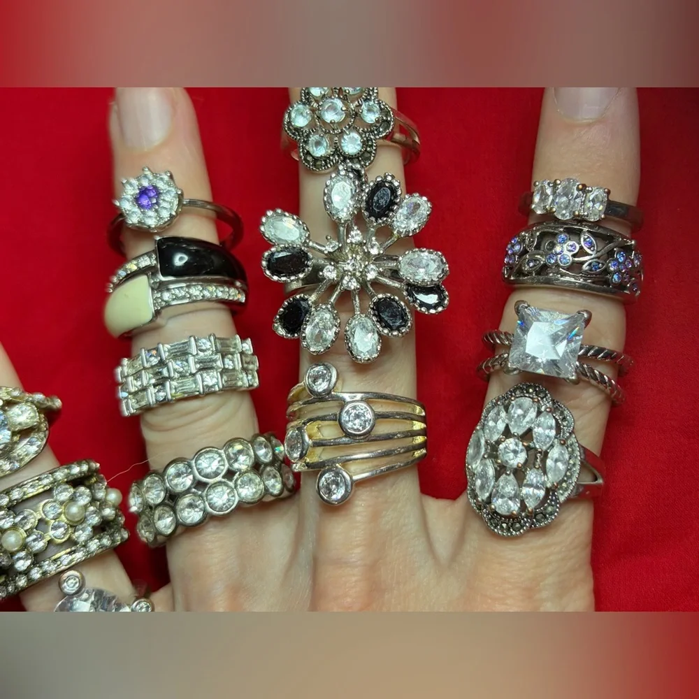 Vintage 90s Costume Jewelry Ring Lot of 14